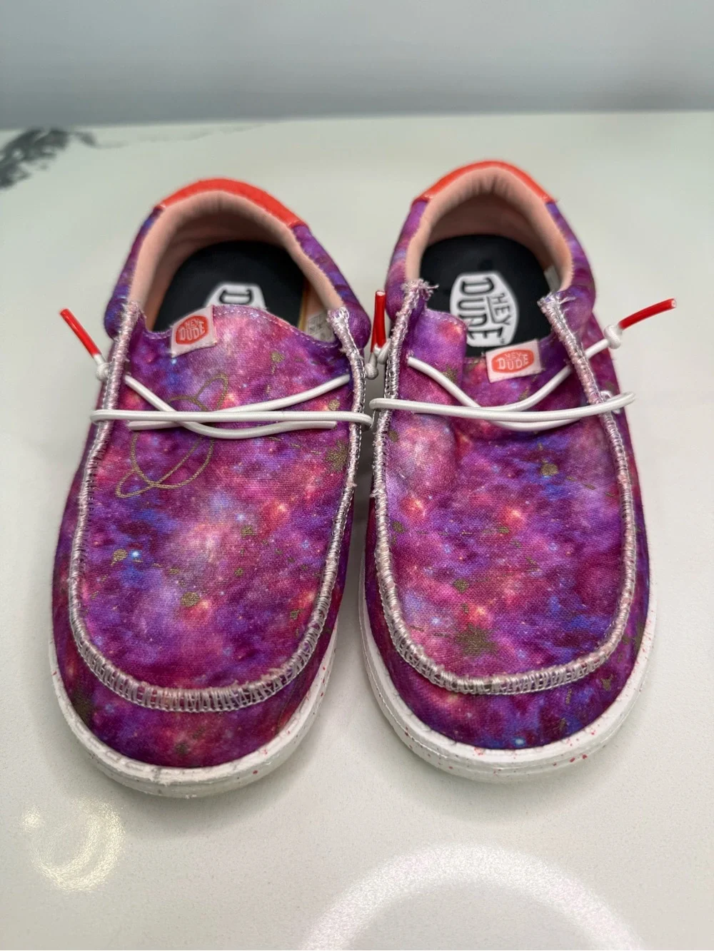 Hey Dude Wally Youth Shoes Pink Galaxy Size Youth 2  Slip-On Causal